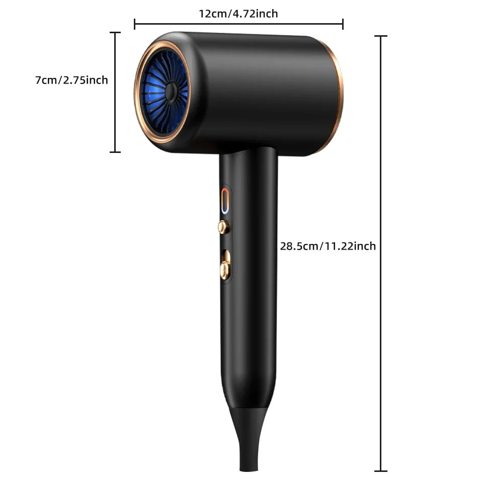 Professional Hair Dryer 2400W with Cool and Warm Air - Negative Ions - Powerful Hairdryer for Salon Results