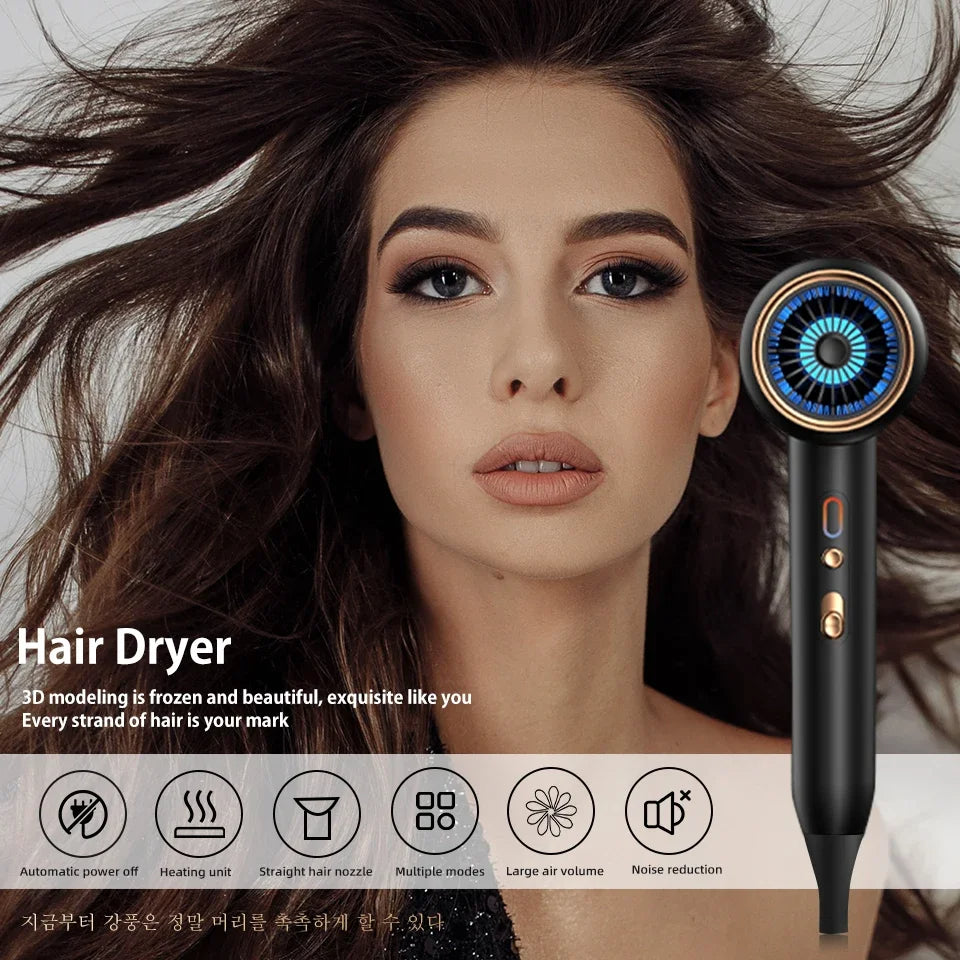 Professional Hair Dryer 2400W with Cool and Warm Air - Negative Ions - Powerful Hairdryer for Salon Results