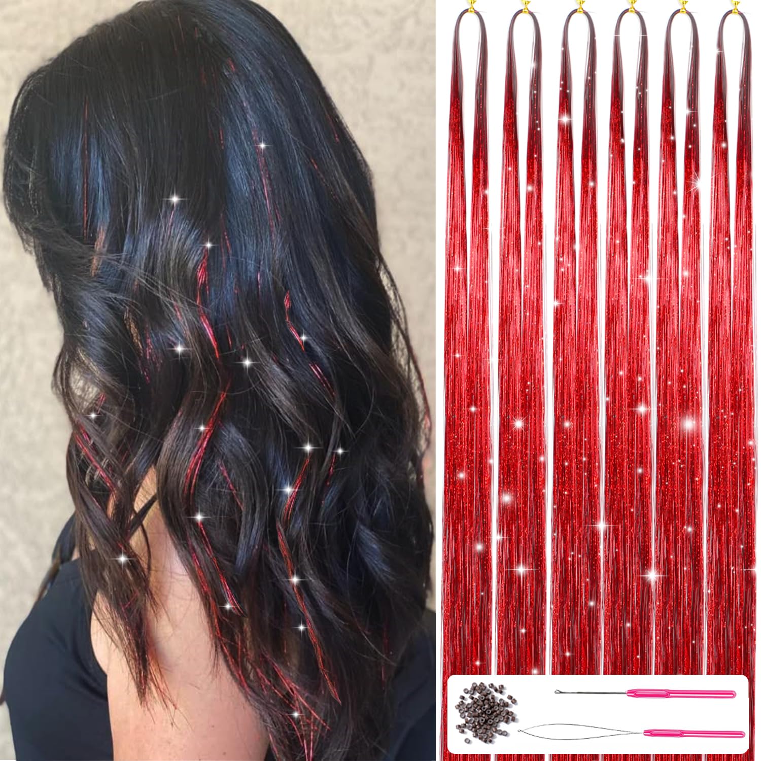 Sparkling Hair Tinsel Kit – Glitter Strands!