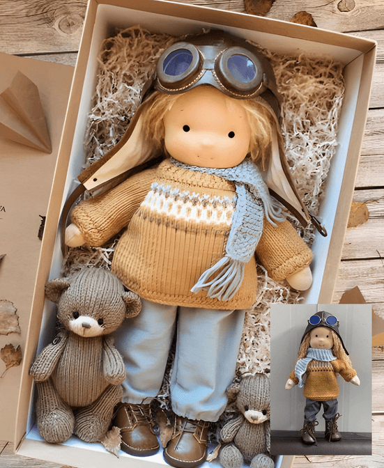 Handcrafted Winter Waldorf Cuddle Doll – Poppi