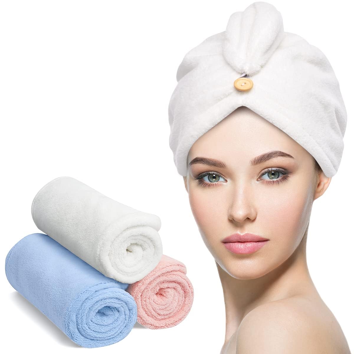 Microfibre Hair Towel Wrap – Pack of 3