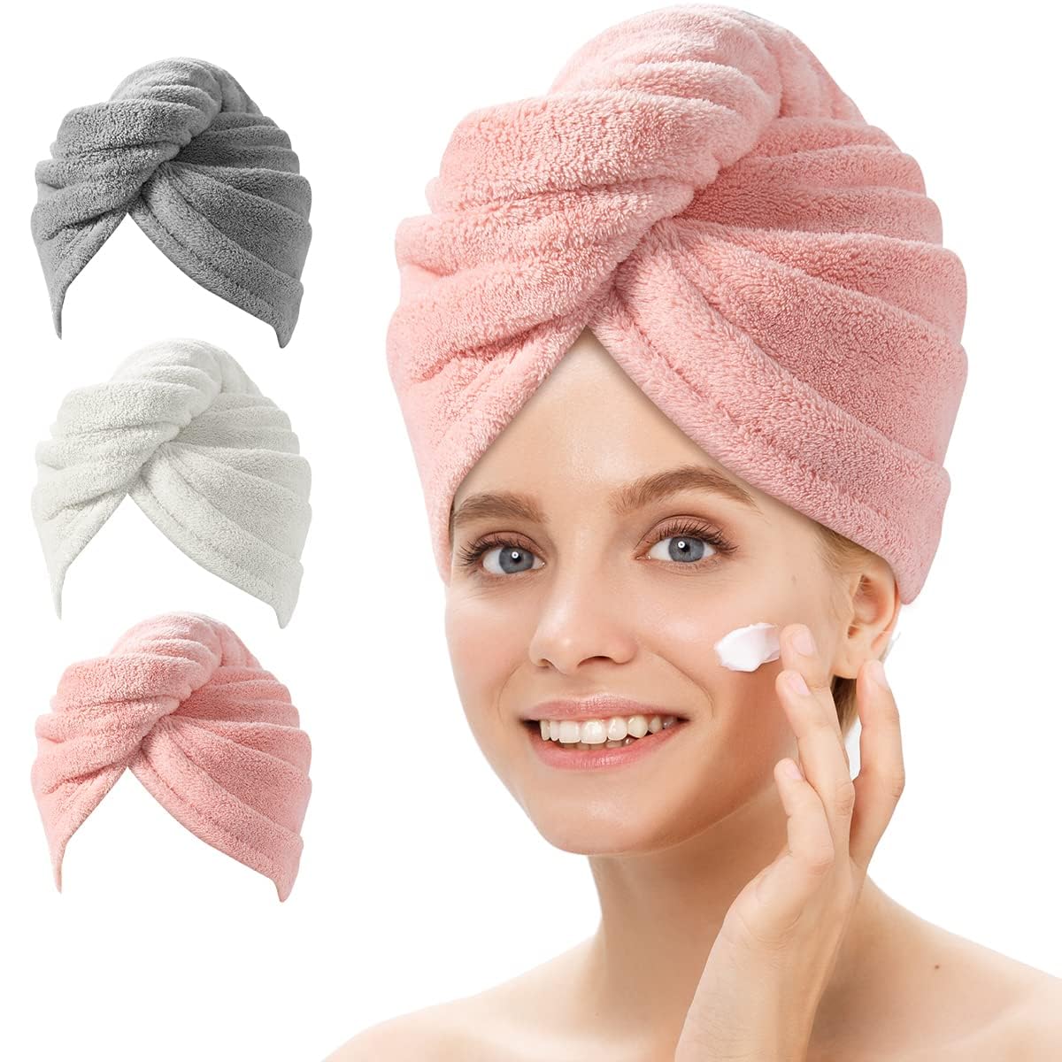 Microfibre Hair Towel Wrap – Pack of 3