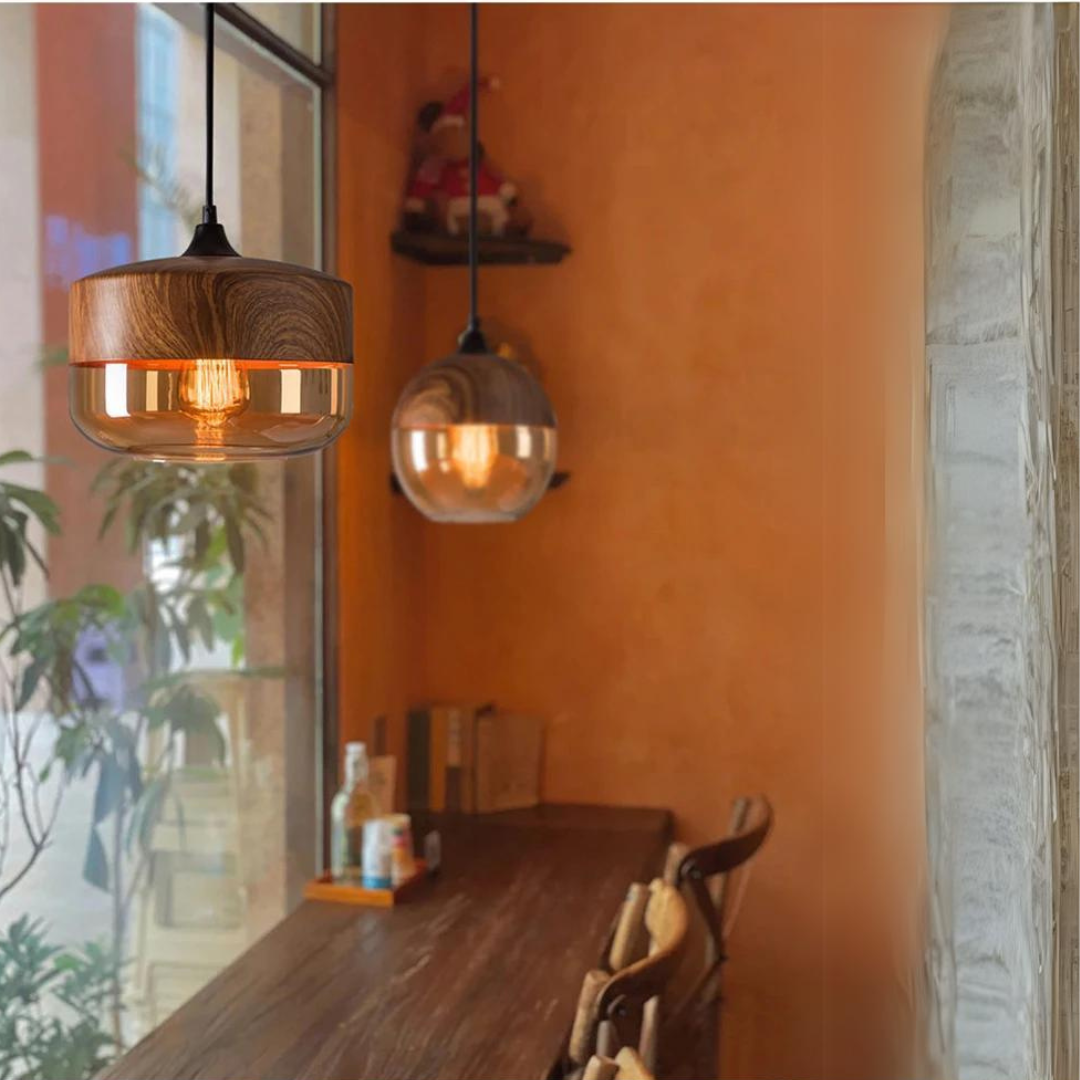 Stylish Scandinavian Ceiling Light Made of Wood - NordLuna