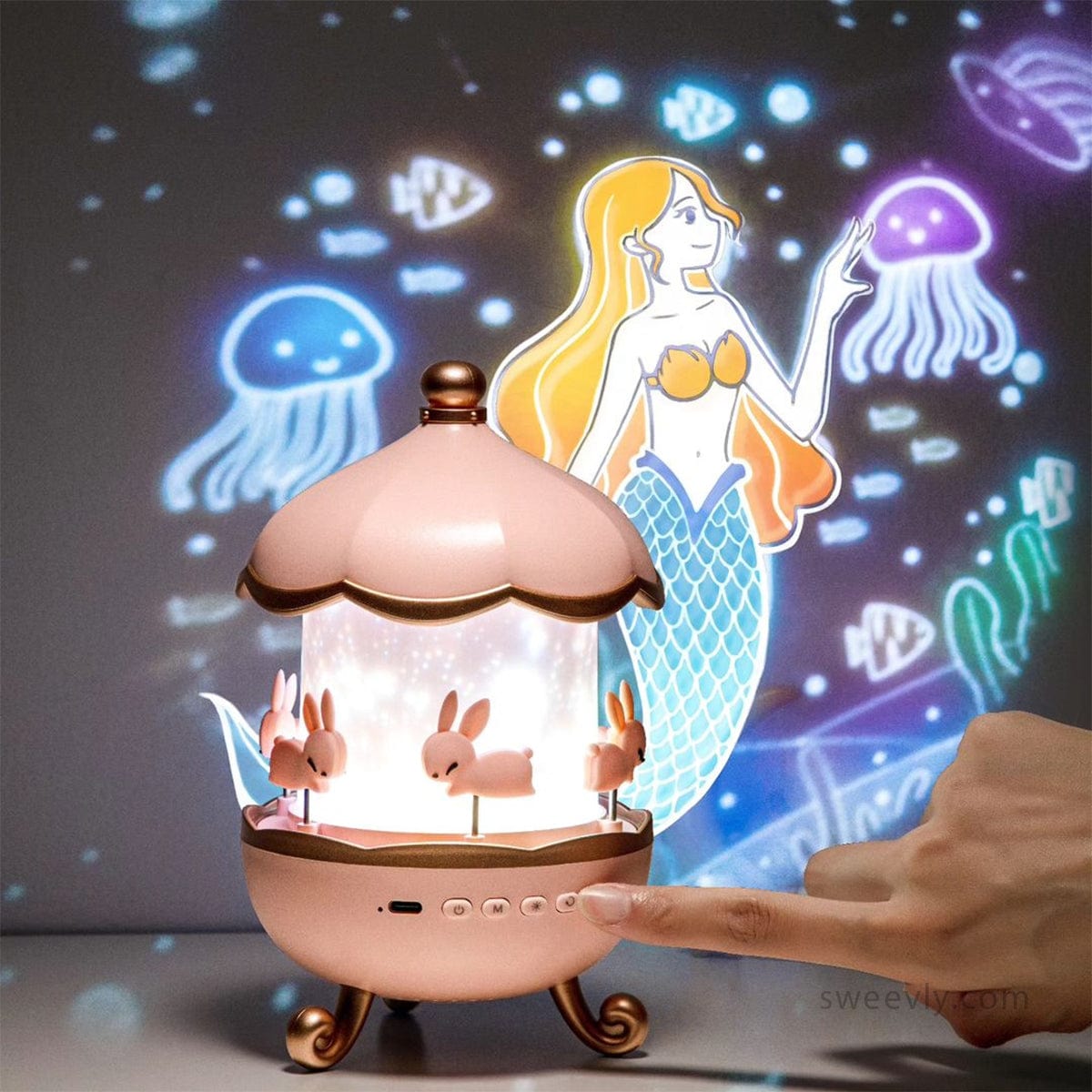 Hello Kitty Star Projector Lamp | Music Box Night Light