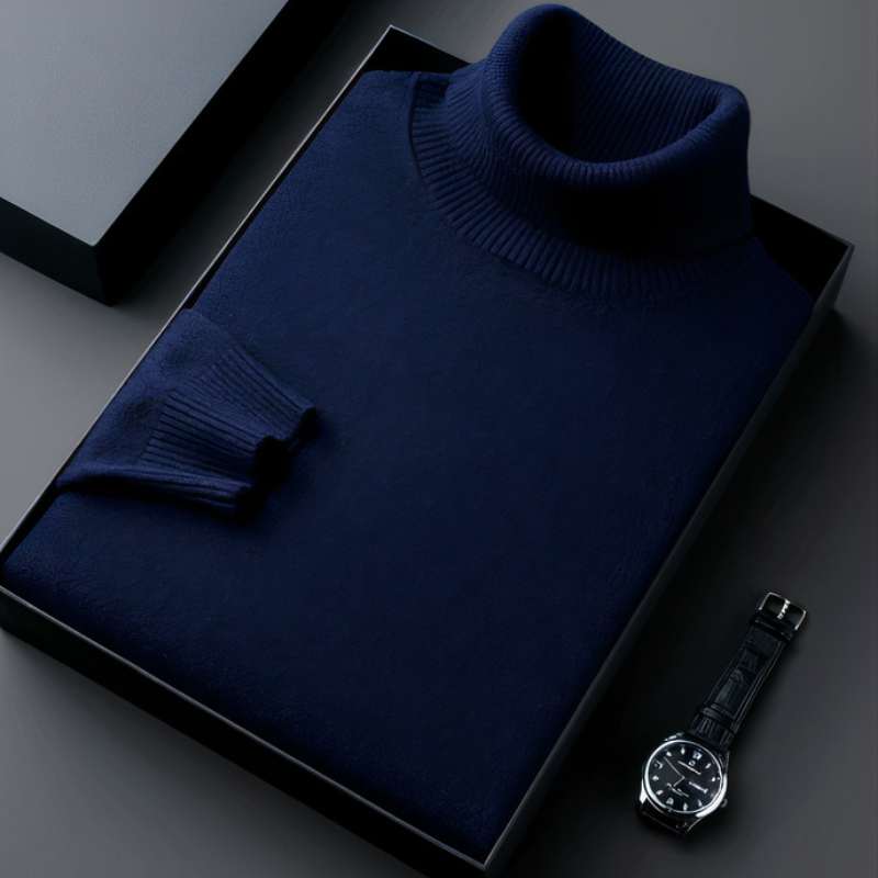 Classic Roll Neck Jumper for Men - Warm Winter Sweater | Elegant Choice