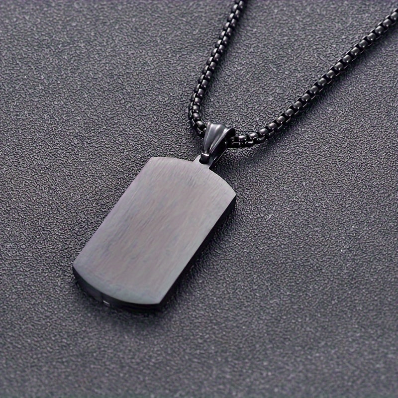 Men's Necklace | Stainless Steel | Black Vintage Pendant