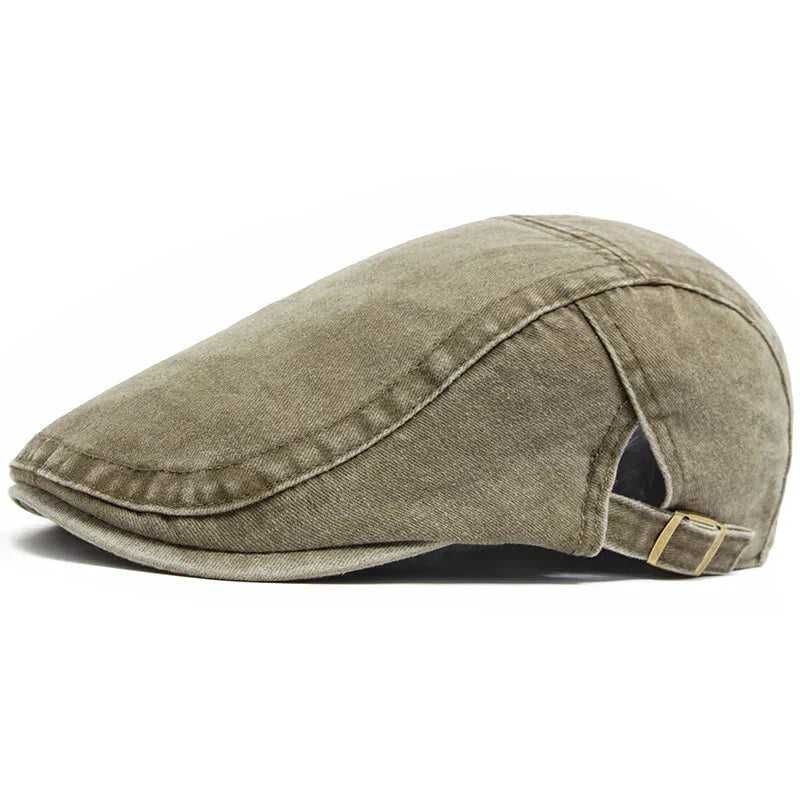 Men's Vintage Denim Beret - Retro Style - Casual Elegance