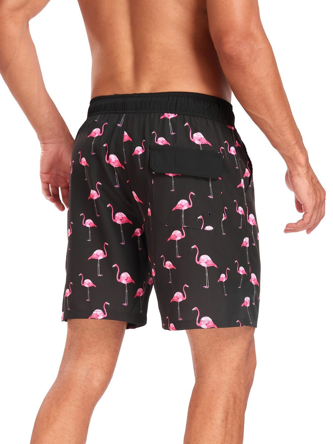 Men's Swim Shorts | Tropical Flamingo Design | Quick Dry