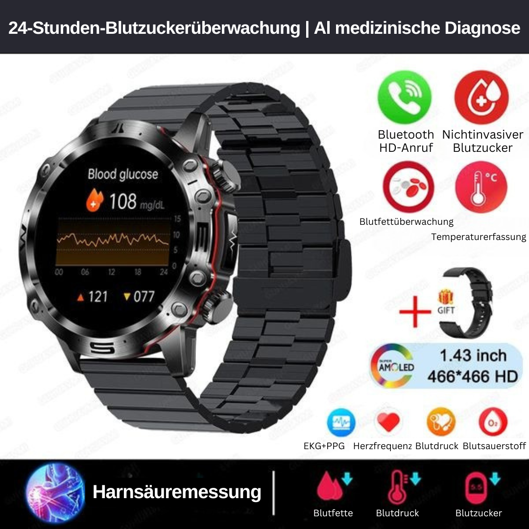 Smart Health Tracker with Glucose and ECG Measurement - HealthPro