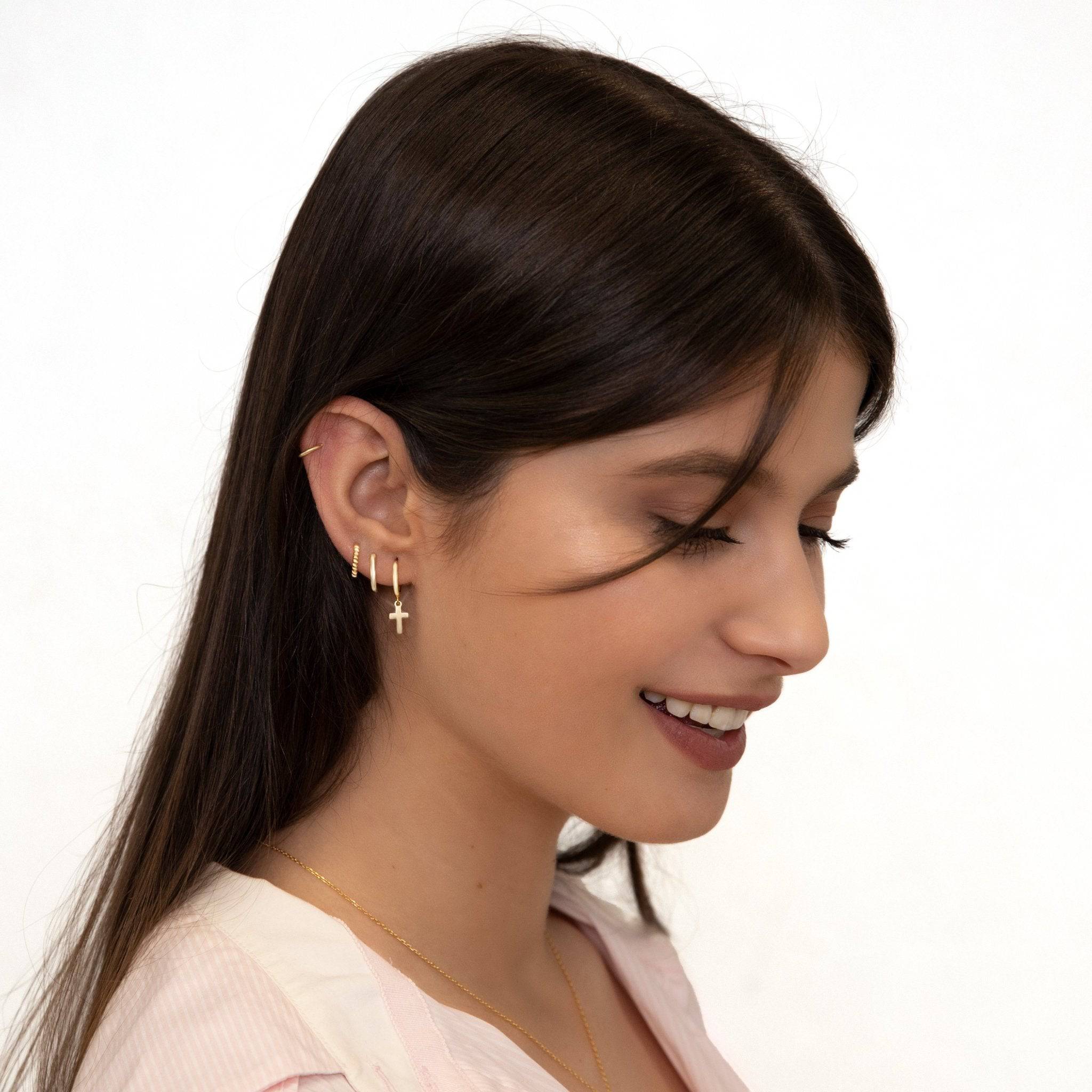 Earrings with Cross Pendant - Aurelia