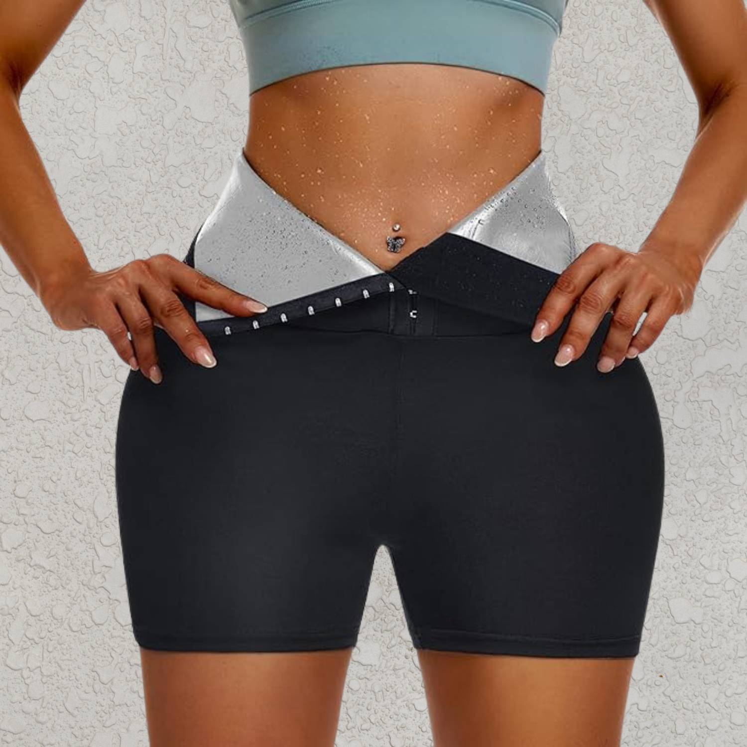 High-Waisted Sauna Sweat Pants with Waist Trainer - SweatSculpt