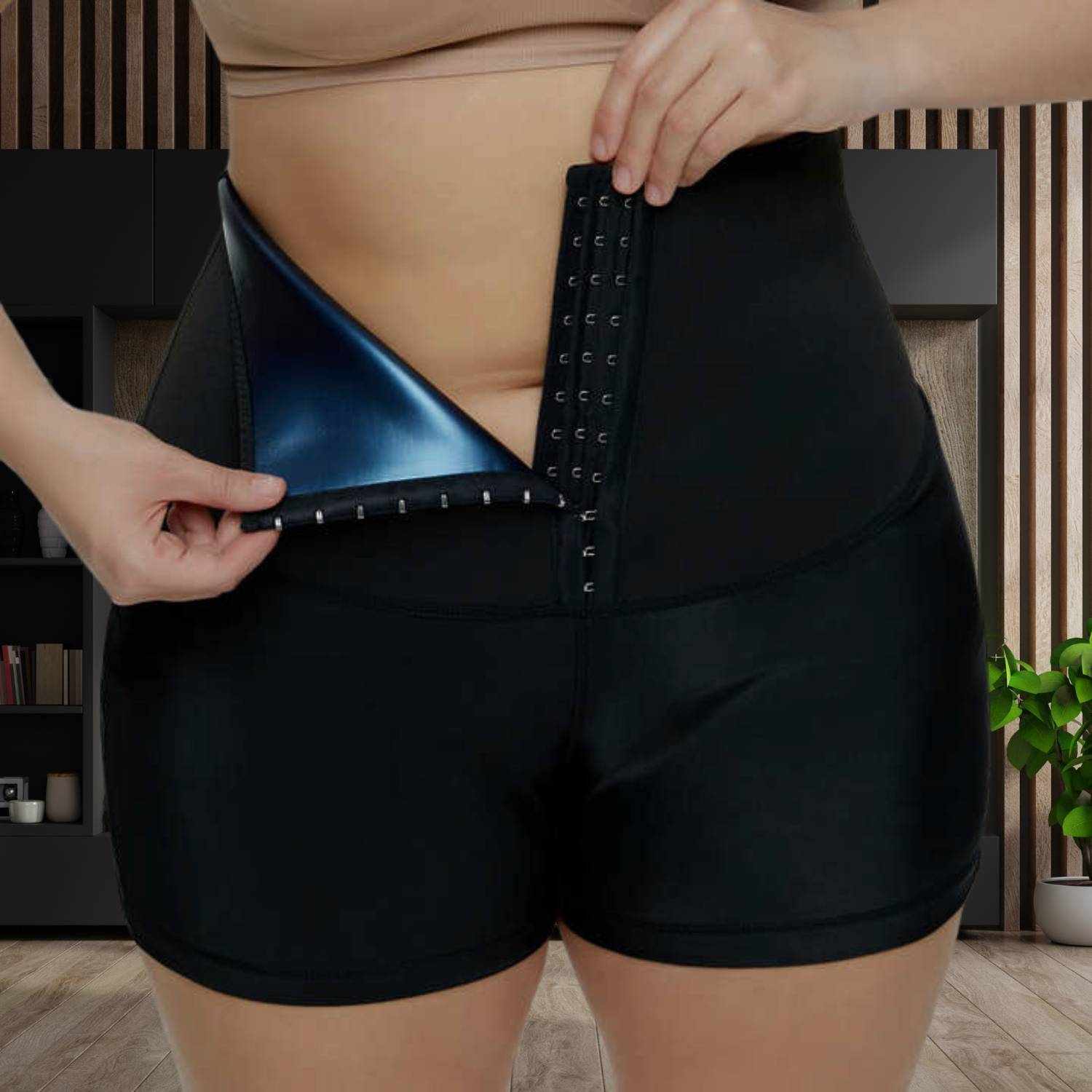 High-Waisted Sauna Sweat Pants with Waist Trainer - SweatSculpt