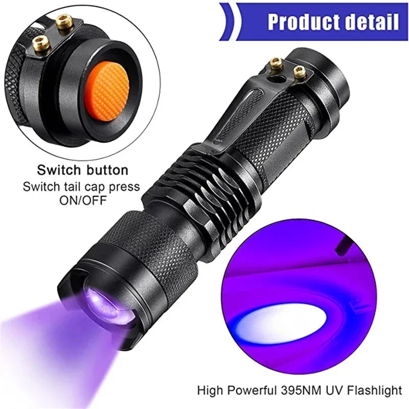 LED UV Torch - Ultraviolet Inspection Lamp for Pet Urine and Stain Detection