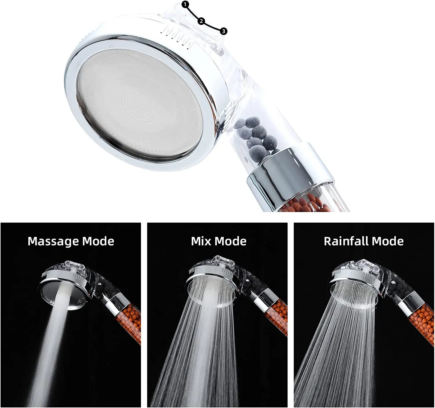 High-Pressure Water-Saving Shower Head