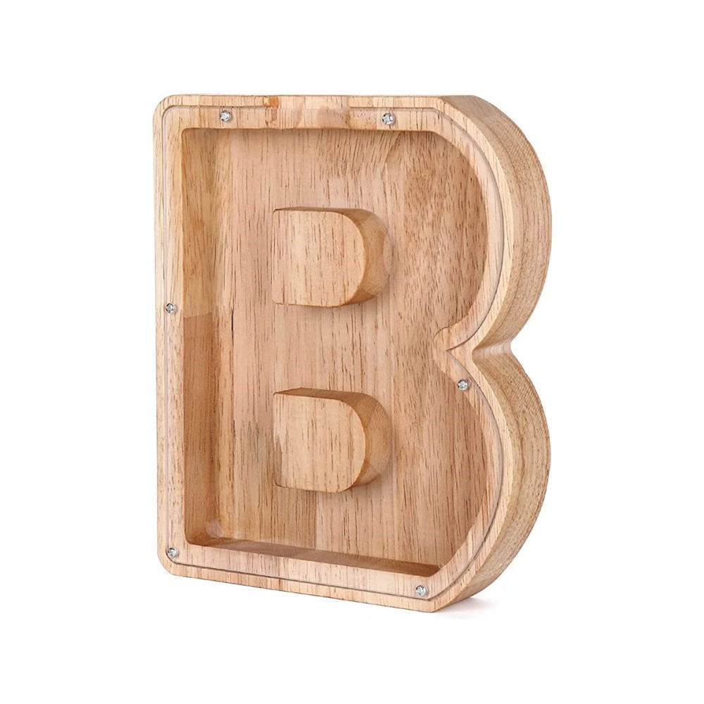 Wooden Alphabet Piggy Bank - LetterSaver