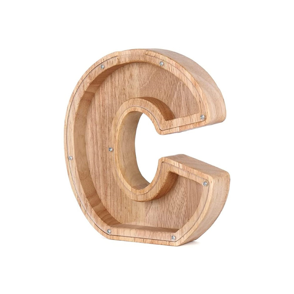 Wooden Alphabet Piggy Bank - LetterSaver