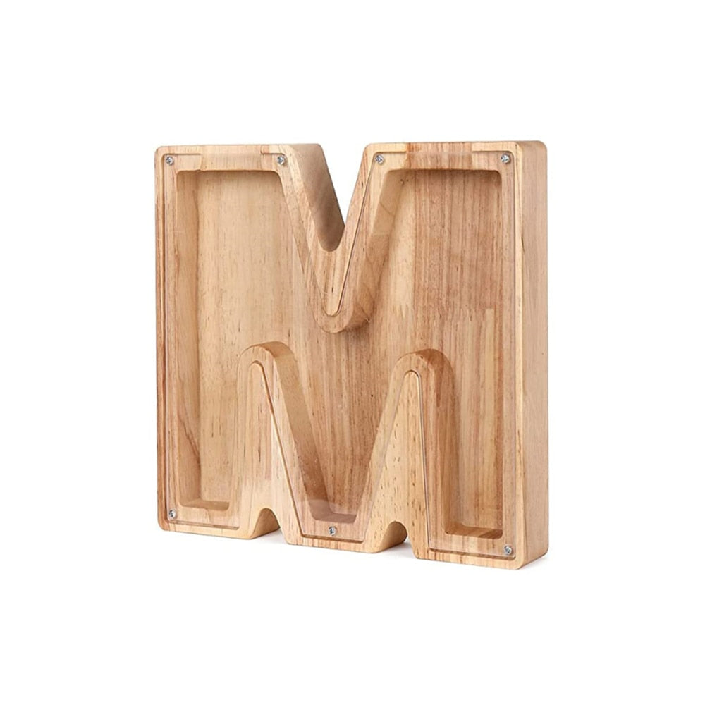 Wooden Alphabet Piggy Bank - LetterSaver