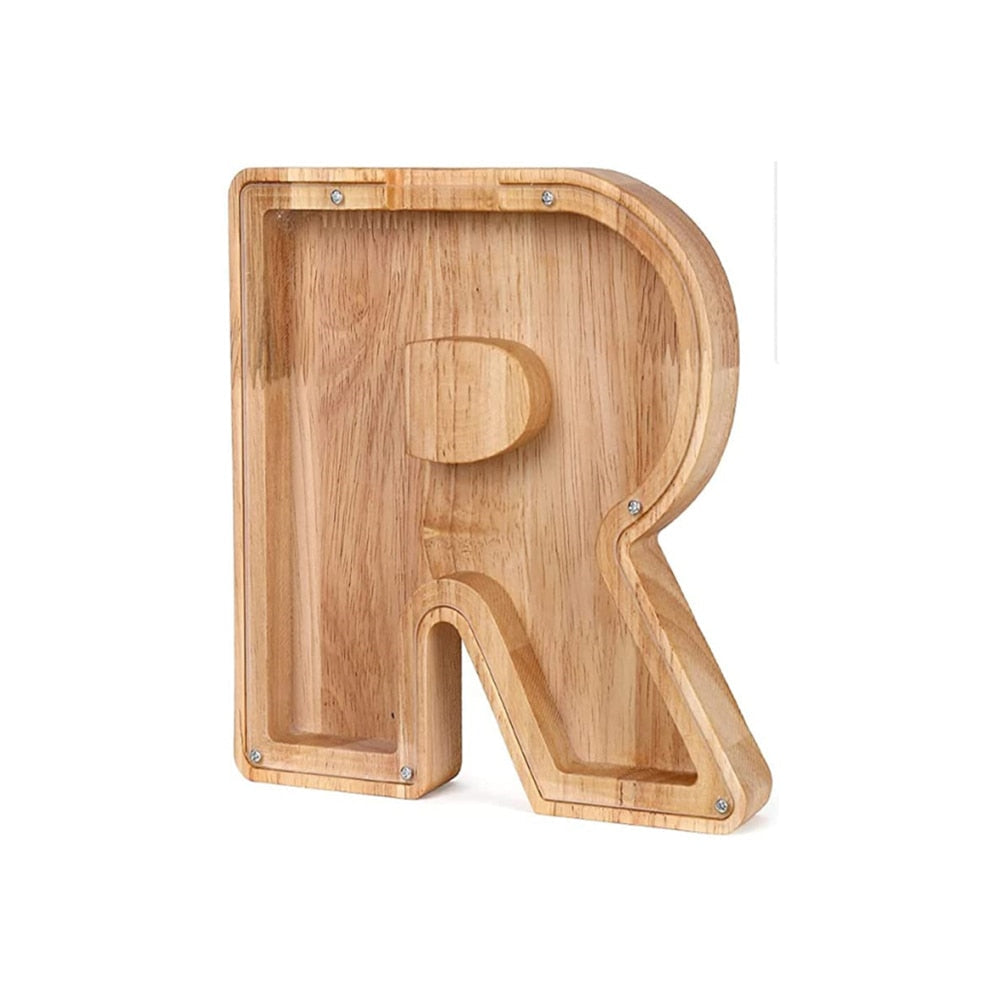 Wooden Alphabet Piggy Bank - LetterSaver