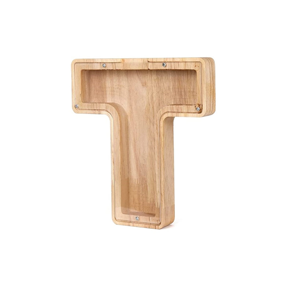 Wooden Alphabet Piggy Bank - LetterSaver
