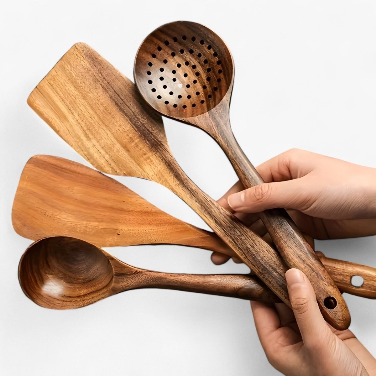 11-Piece Heat-Resistant Wooden Kitchen Utensil Set – WoodChef