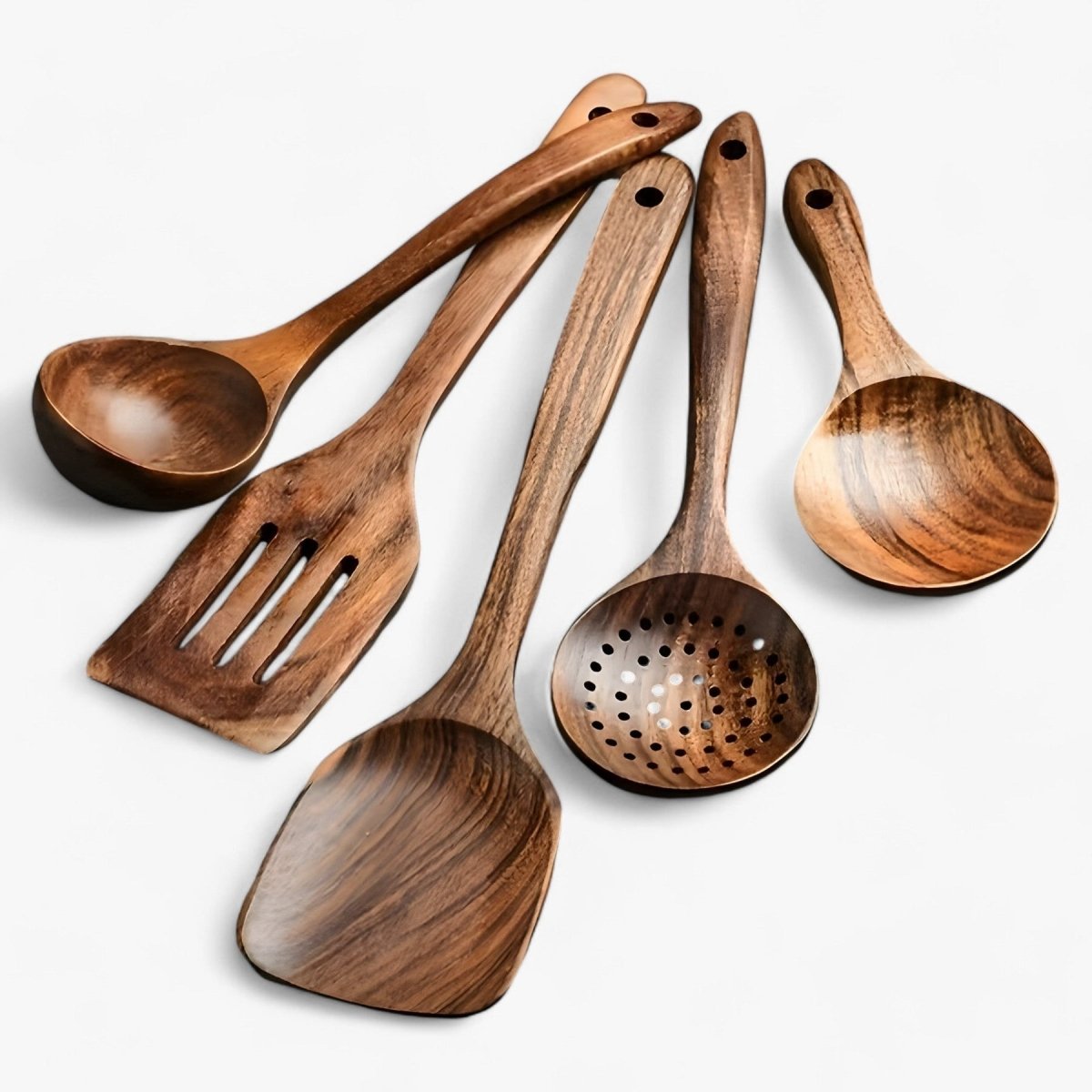 11-Piece Heat-Resistant Wooden Kitchen Utensil Set – WoodChef
