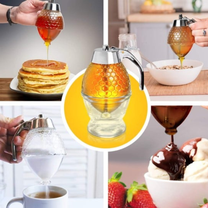 Stylish Honey Dispenser with Drip-Free Technology – AmberDrop