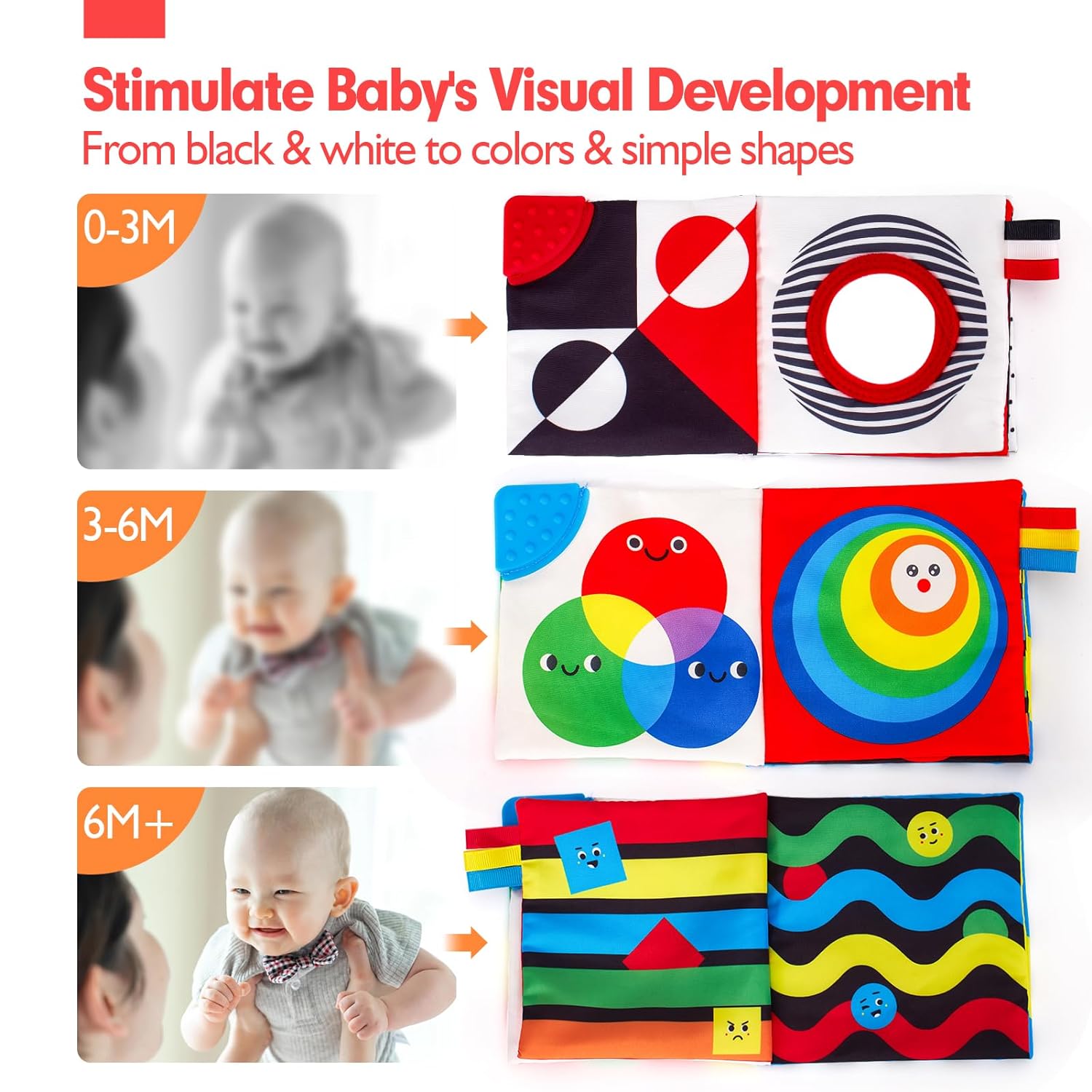 Sensory Book - High Contrast Baby Toy 6-12 Months