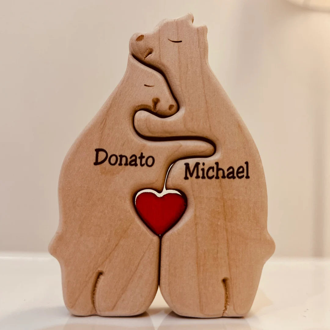 Wooden Bear Family Decor | Customisable & Unique