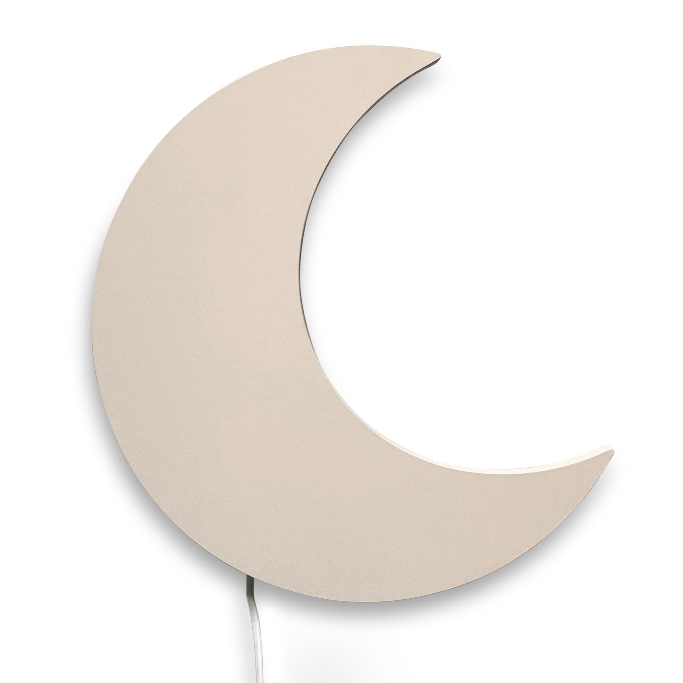 Wooden Wall Lamp for Children's Room - Moon-Shaped