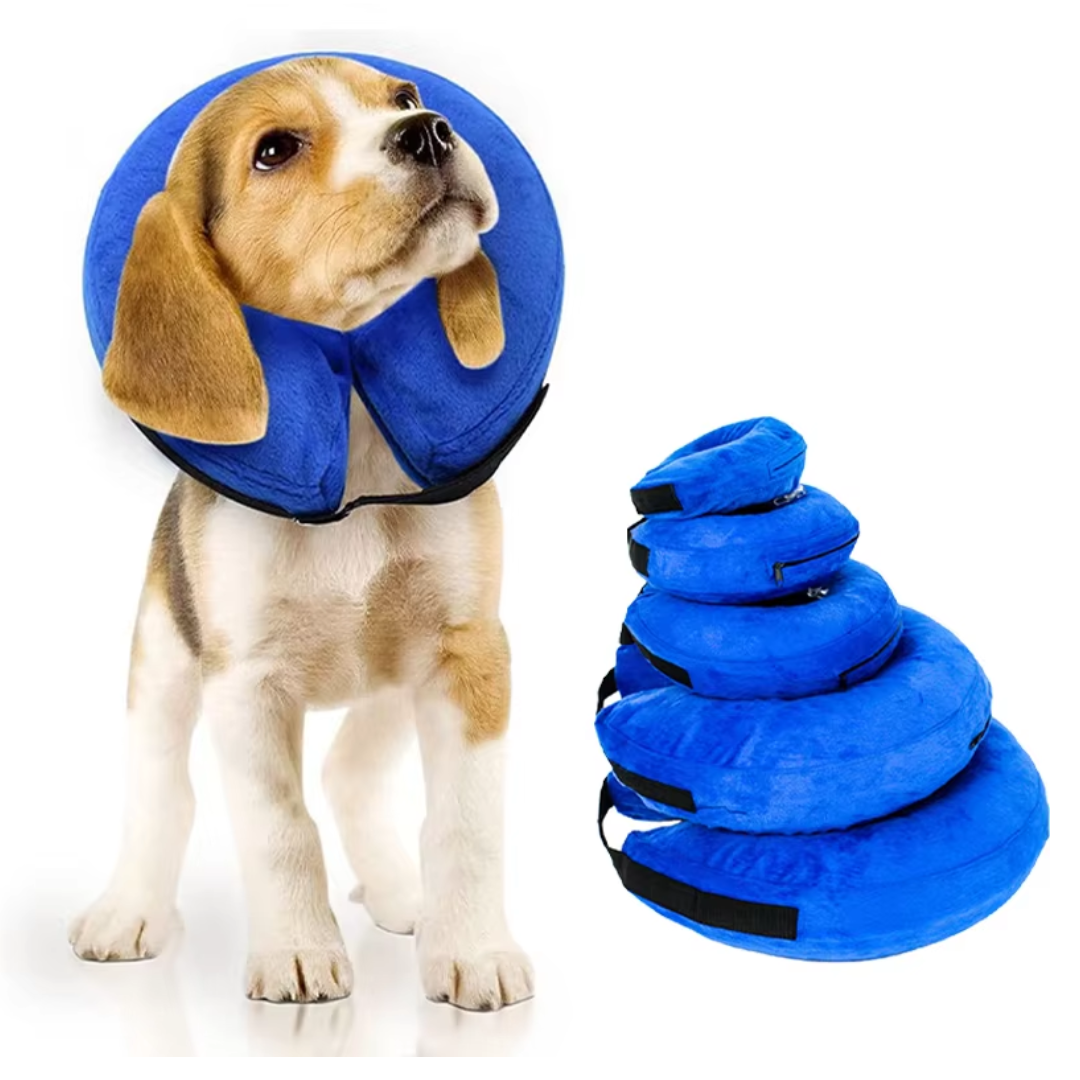 Protective Inflatable Dog Collar - Soft & Comfortable Recovery Ring
