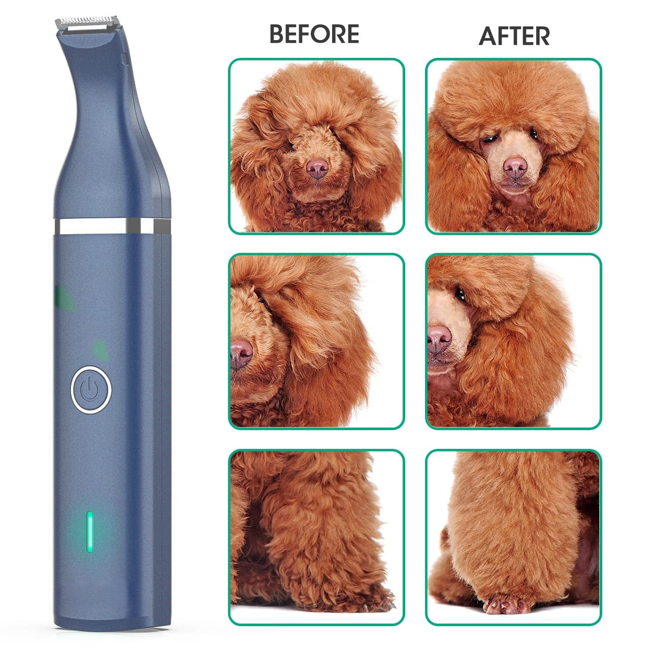 Pet Hair Clipper with Double Blades - Quiet & Cordless Grooming Tool