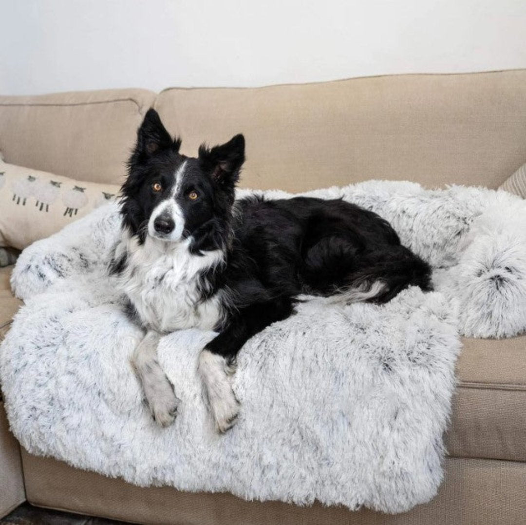 Winter Luxury Dog Sofa Bed - PawLounge Snowflake Edition