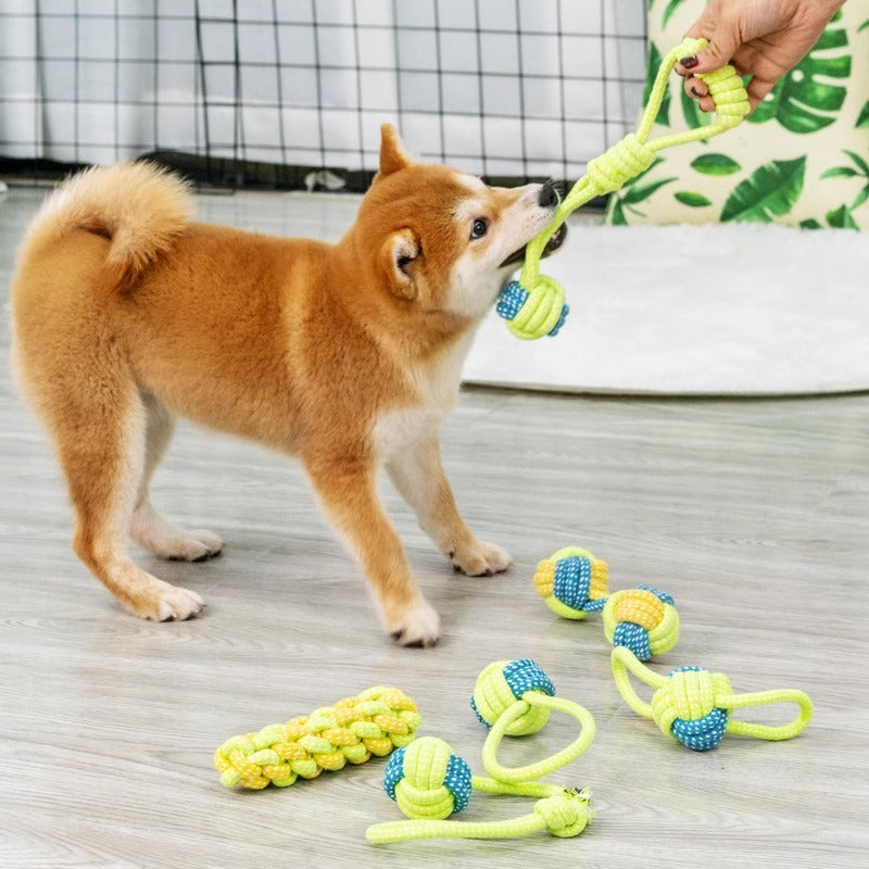 Dog Toy - Tug & Play Rope Ball