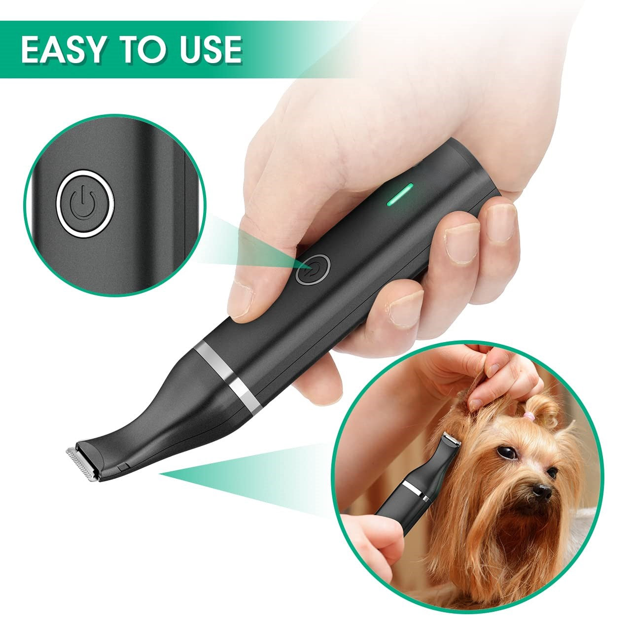 Pet Hair Clipper with Double Blades - Quiet & Cordless Grooming Tool
