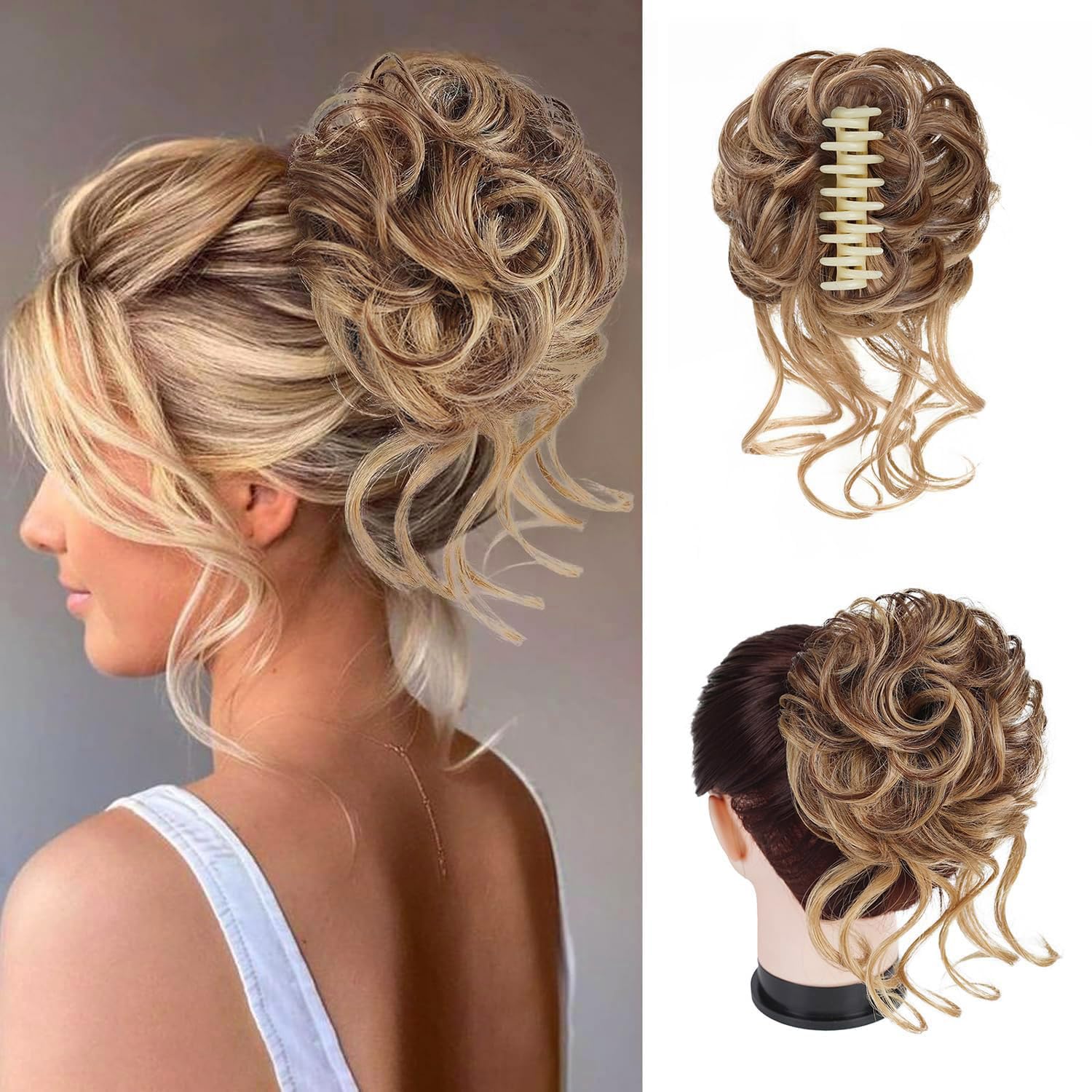 Clip with Hair Extension for Twisted Bun – CurlClip