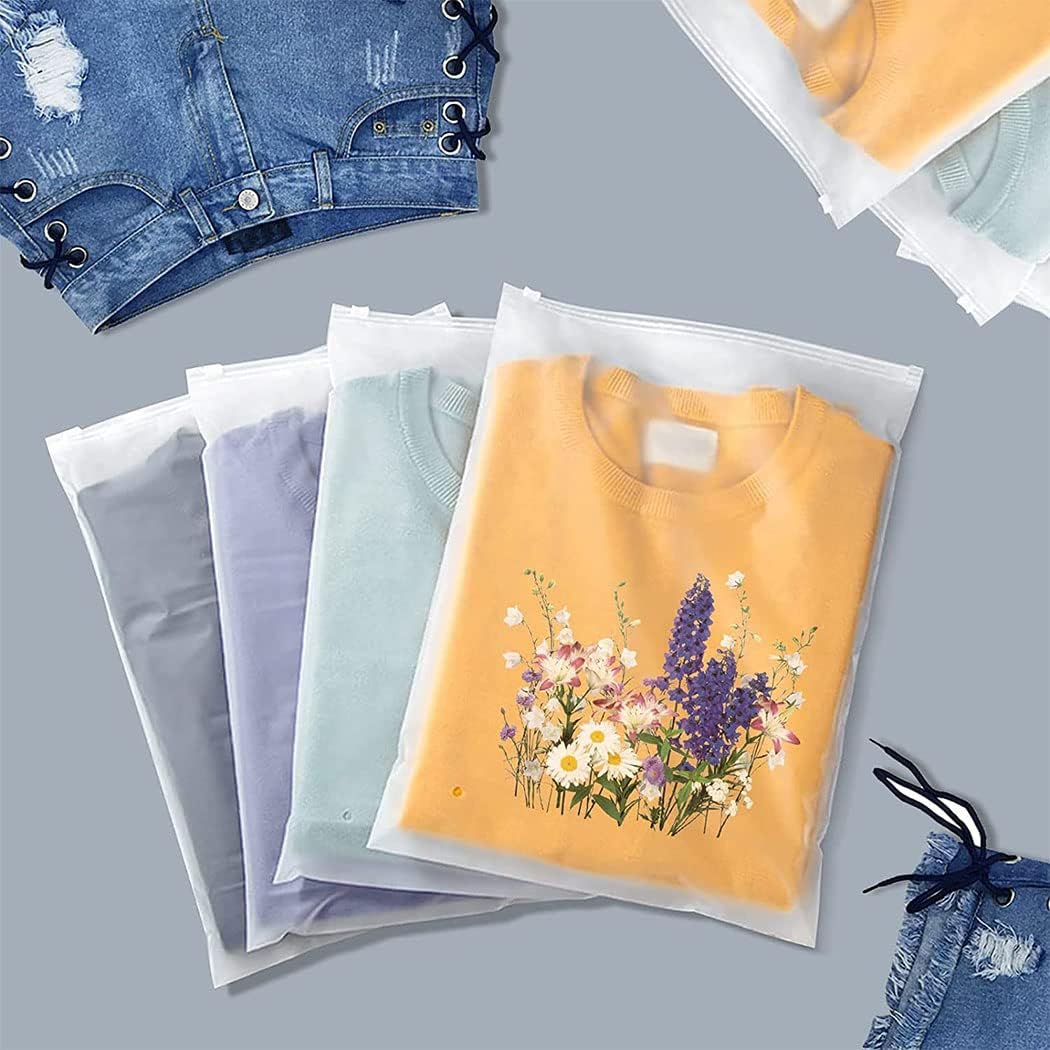 Reusable Frosted Zip Bags – 40-Pack Clothing Storage Bags with Ventilation Holes (Buy 1, Get 1 FREE)