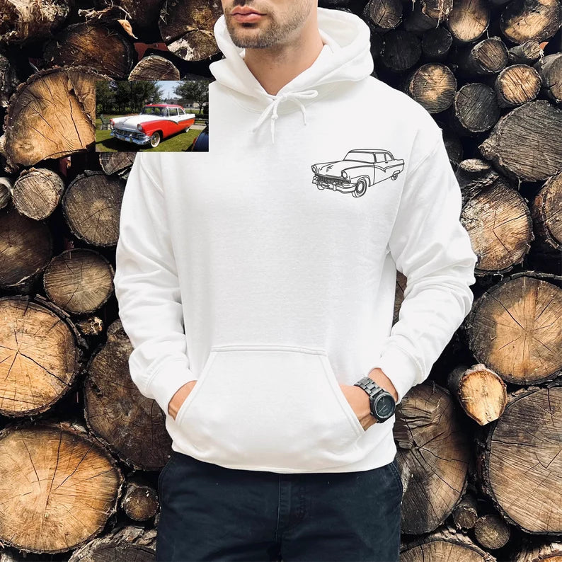 DriveStitch Custom Embroidery Hoodie | Personalized car design hoodie for men and women