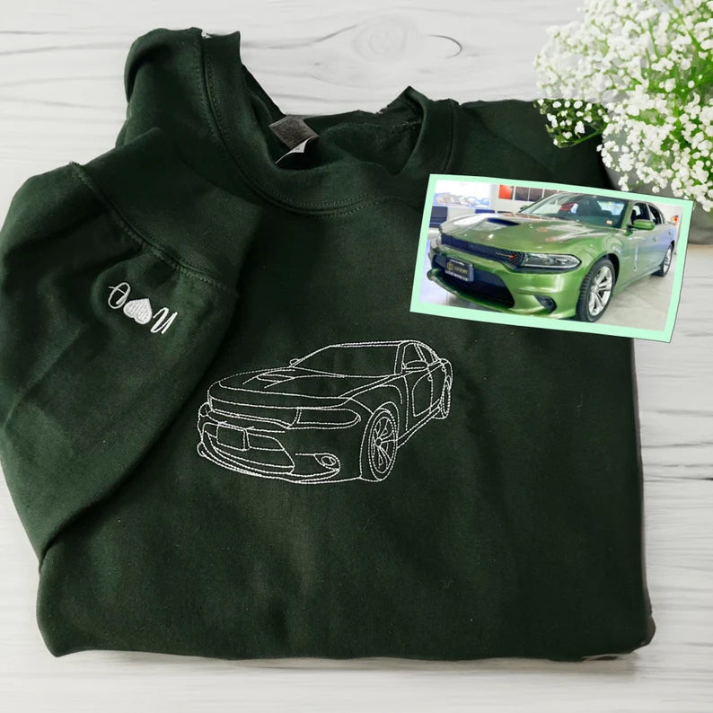 DriveStitch Custom Embroidery Hoodie | Personalized car design hoodie for men and women