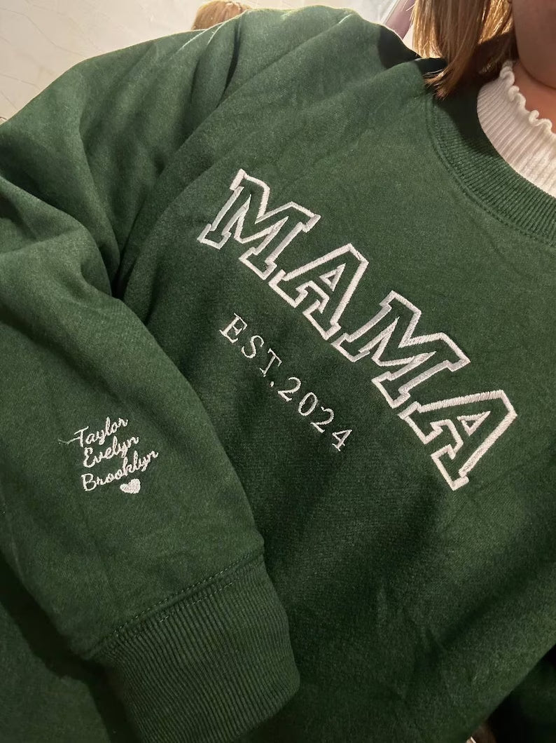 EmbroLux Custom Hoodie | Personalized sweatshirt with embroidered family names for heartfelt gifting