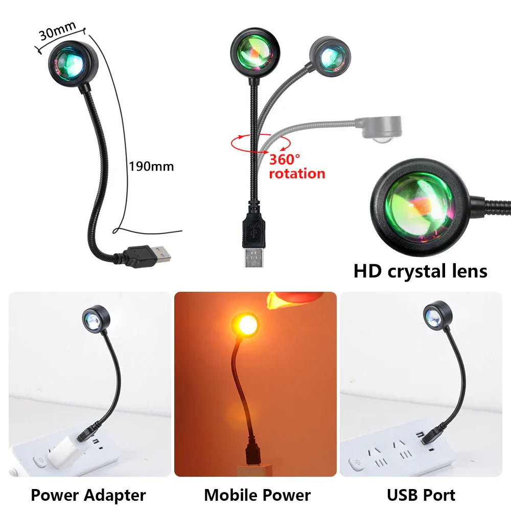 Sunset Lamp Golden Hour Smart USB LED Lamp