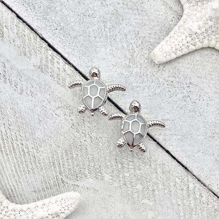 Opal and Silver Sea Turtle Earrings – Elena