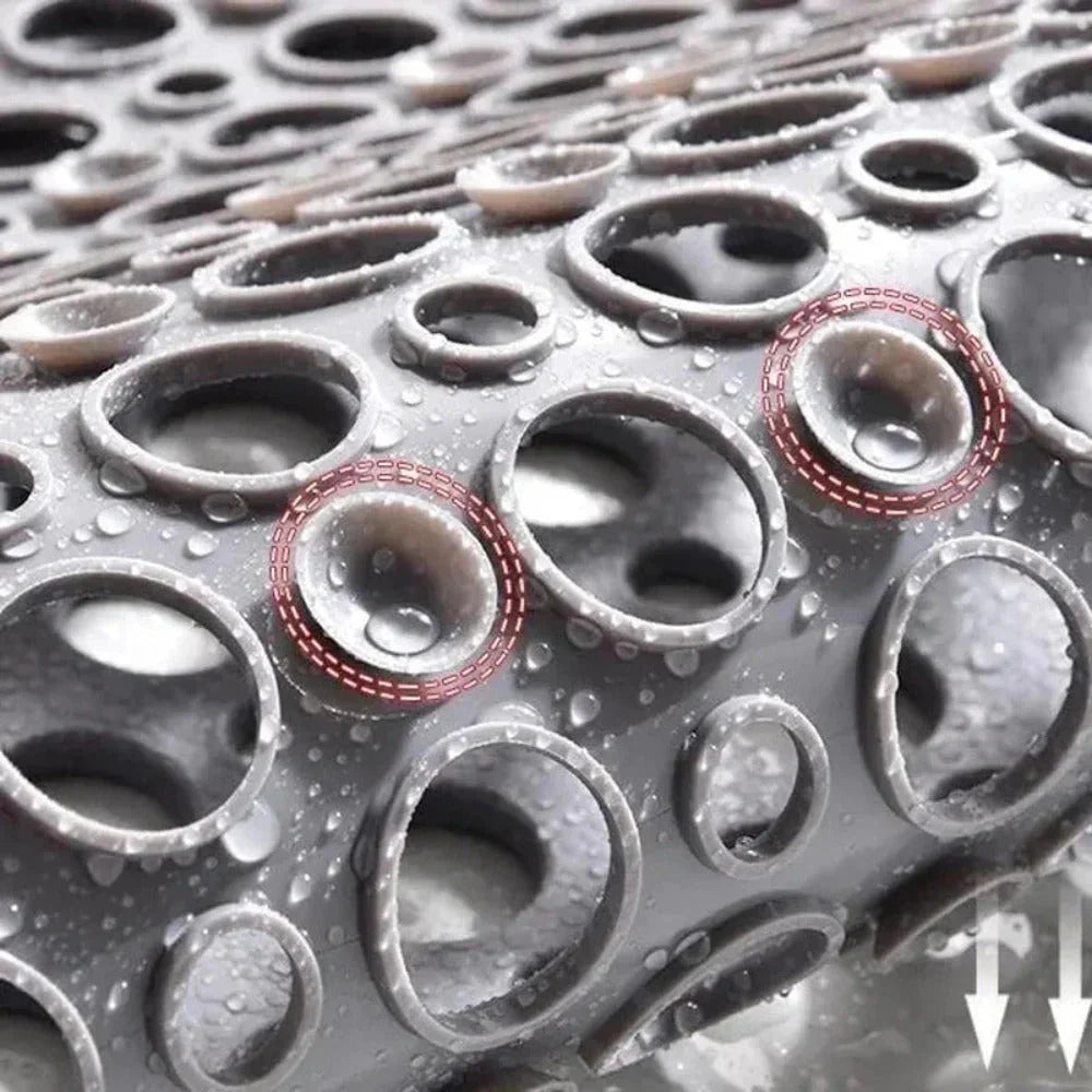 Anti-slip Shower Mat – Mould-resistant Bath Mat with Suction Cups & Quick-drying Holes