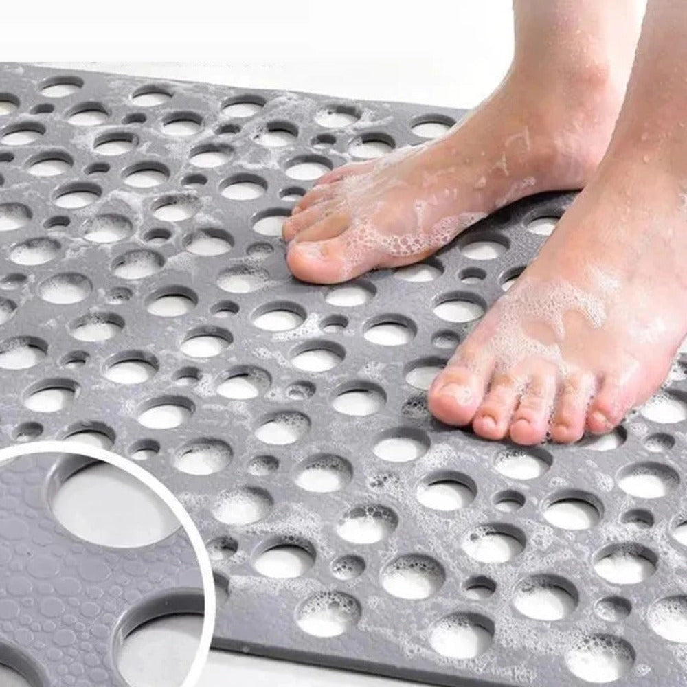 Luxury Anti-Slip Shower Mat - Hygienic, Mould-Resistant Bath Mat with Strong Suction Cups and Quick Drainage System
