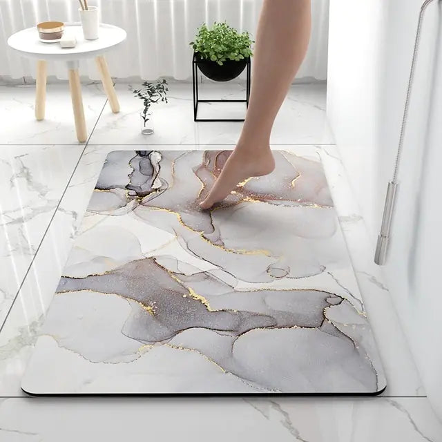 AquaArt Luxe Bath Mat - Water Absorbent and Quick Drying