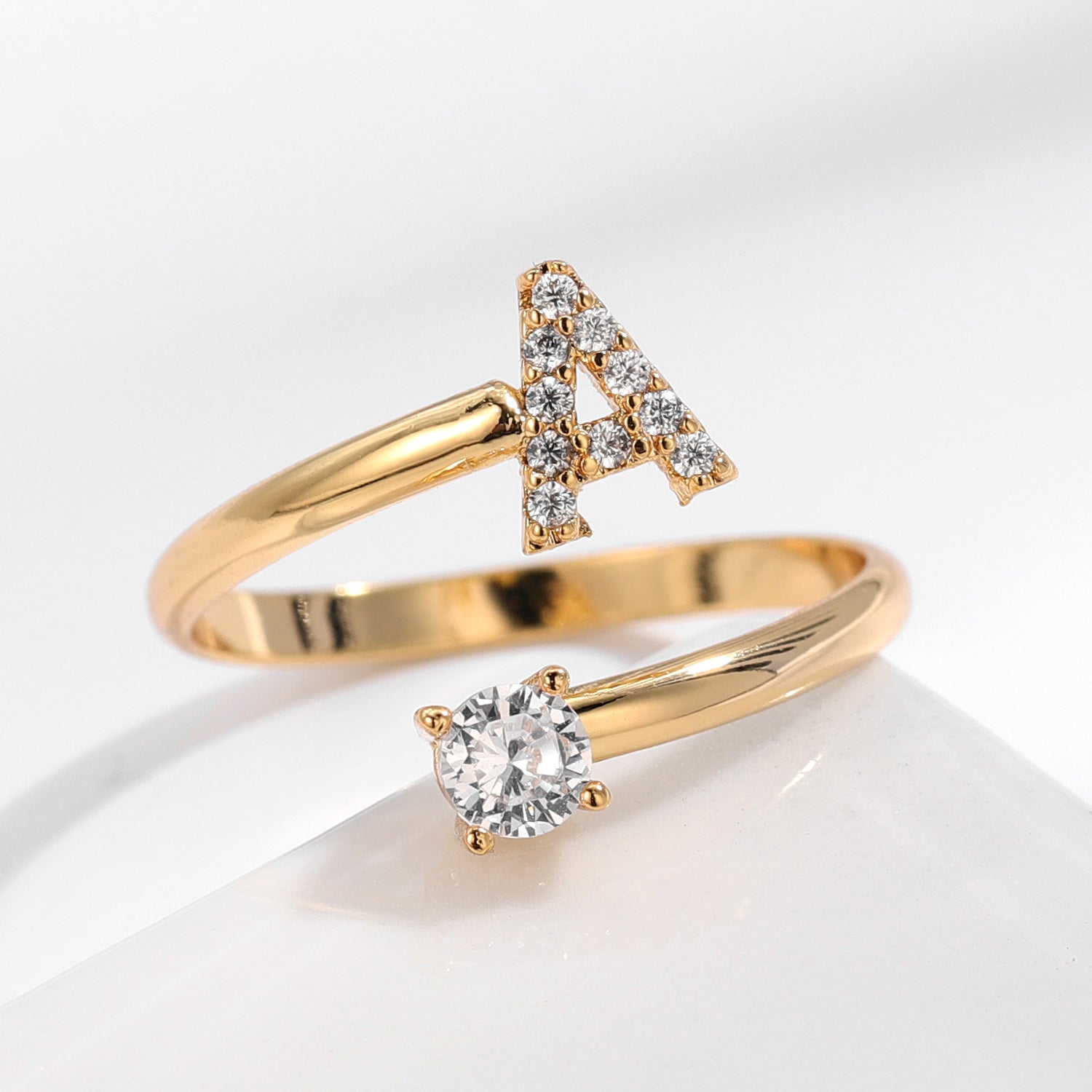RegaliaEngrave Signature Ring | Elegant gold-plated adjustable memory jewelry