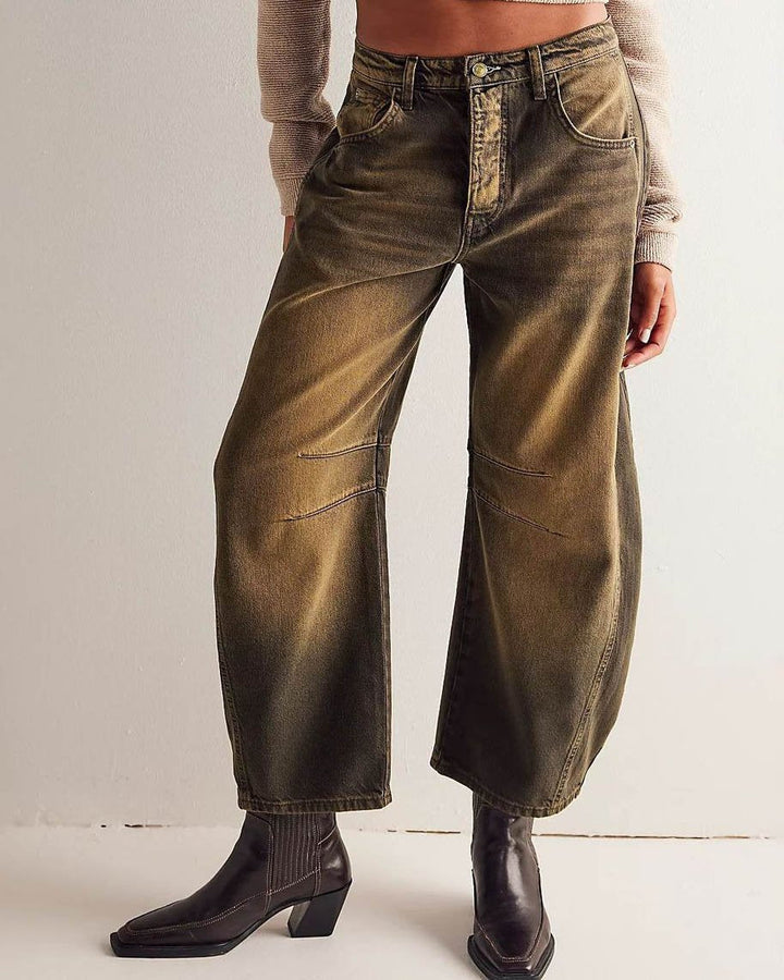 Mid Rise Barrel Jeans for Women