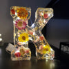 LumiFlair Floral Initial Night Lamp | Custom Resin Letter Light with Soft LED Glow