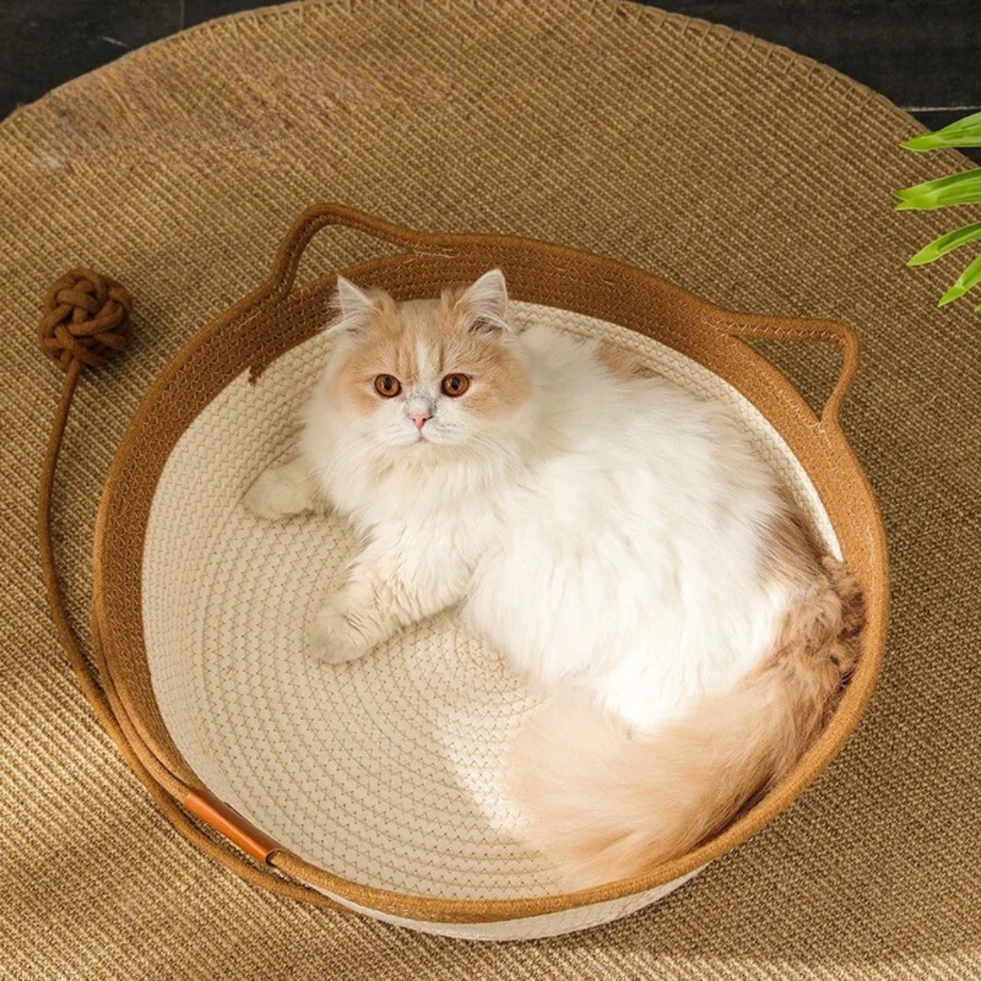Handwoven Cotton Rope Bed for Cats - CozyNest