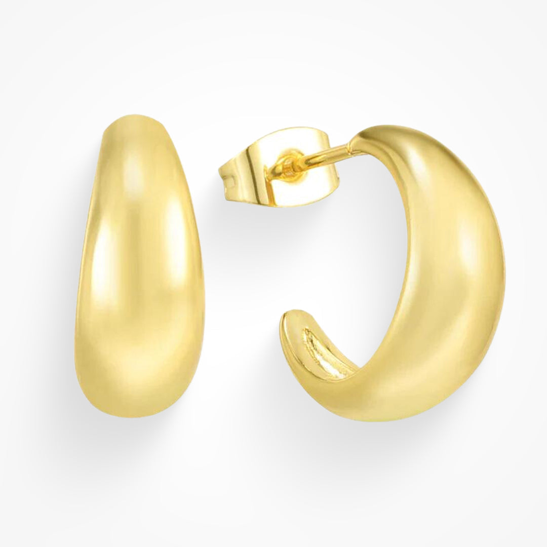 Ladies' Earrings - Glossy Finish - Chunky Design - Modern Tapered Shape
