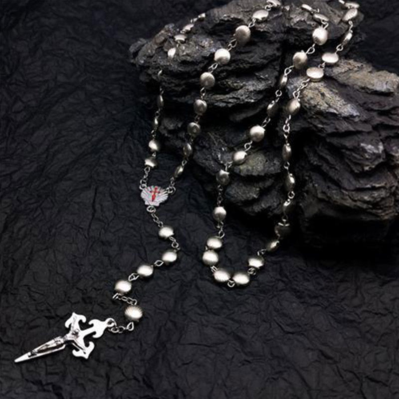 Heart-Shaped Rosary Necklace with Cat's Eye Stones – Elara